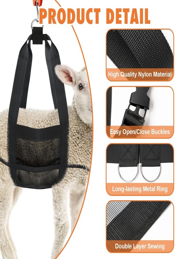 Swirge Calf Sling for Weighing, Goat Harness Animal Carrier Newborn Livestock Sling with Adjustable Straps for Weighing Dogs Pigs - Image 4