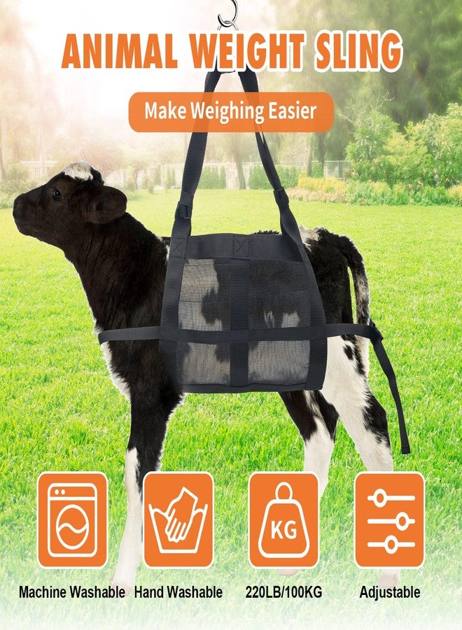 Swirge Calf Sling for Weighing, Goat Harness Animal Carrier Newborn Livestock Sling with Adjustable Straps for Weighing Dogs Pigs - Image 2
