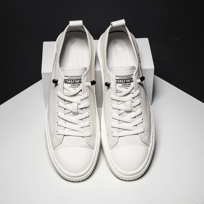 Men's Casual Leather Low Top Sneakers - Image 3
