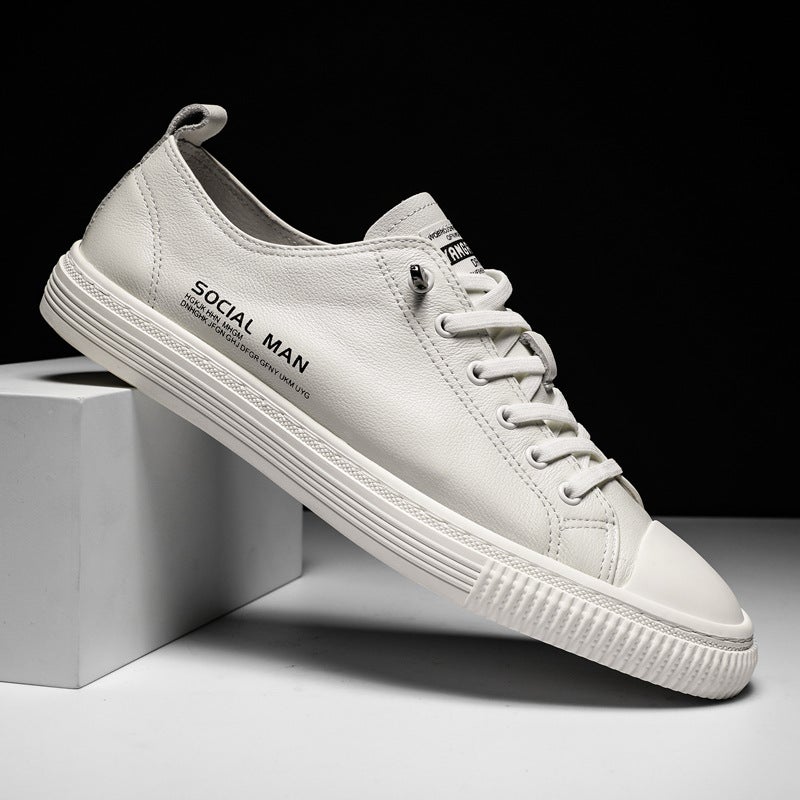Men's Casual Leather Low Top Sneakers - Image 2