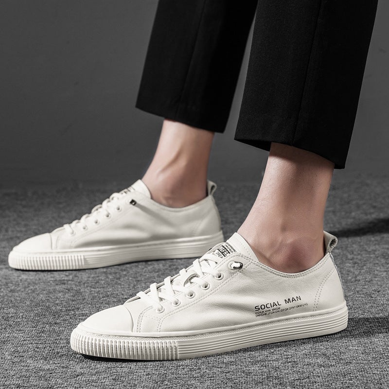 Men's Casual Leather Low Top Sneakers - Image 1