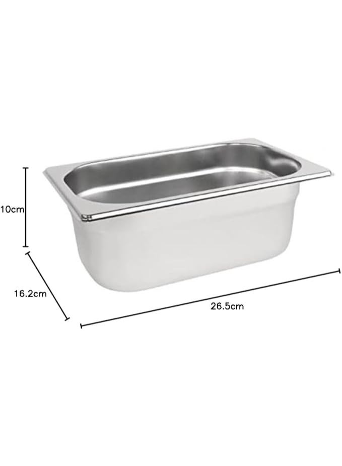 SOFIA REFRIGERATION GN Pan/Tray 1/4 10cm Stainless Steel Food Container Food Warmer, Food Storage, For Catering and Kitchen Use - Image 2