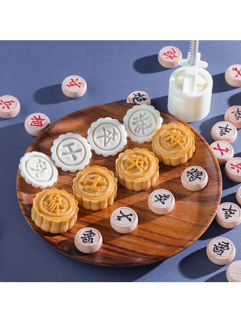 6pcs/set Flower Shaped Mooncake Mold 50g Cake Mold Hand Pressure Fondant Moon Cake Decorating Tools Cookie Cutter Baking Tool - Image 5