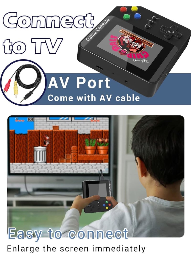 Zikra Handheld Game Console, Retro Mini Game Console with 500 Classic Games, Rechargeable Battery, Portable Games Controller, Support for 2 Players & TV, Ideal Gift for Kids, Friend, Lover (Black) - Image 3