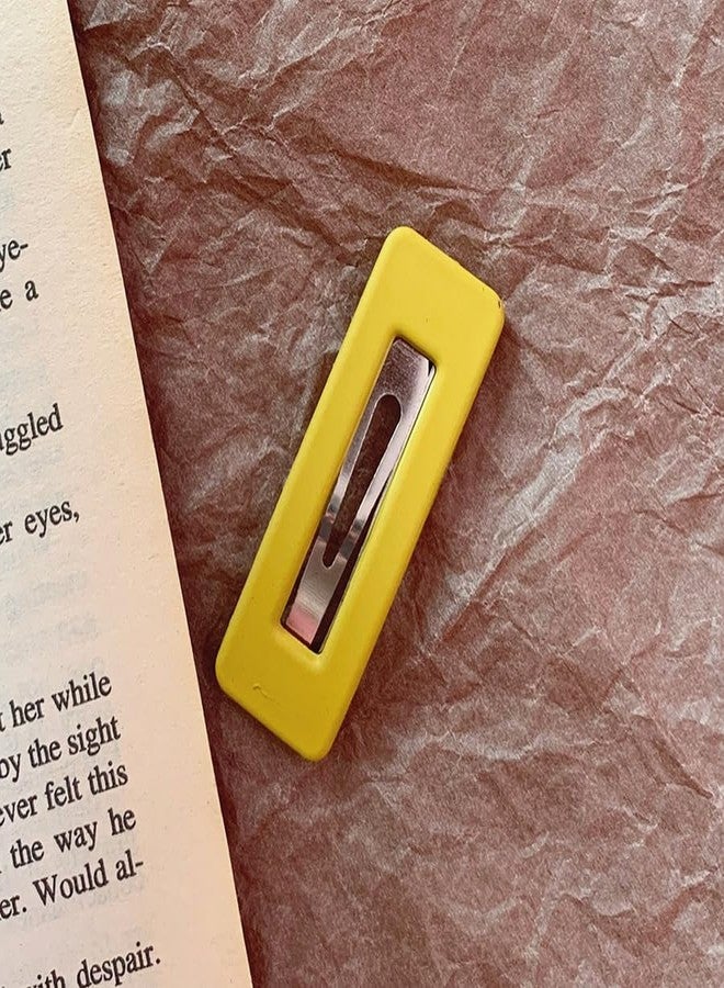 مشابك شعر مستطيلة صفراء، قطعتان، مشابك شعر مستطيلة مفتوحة للبنات والسيدات، مشابك شعر مانعة للانزلاق للشعر الكثيف أو الخفيف، دبابيس شعر متينة، إكسسوارات شعر - Image 2