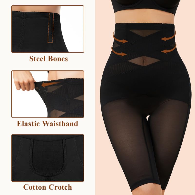 SIMIYA Shapewear Tummy Control Body Shaper for Women Compression High Waist Trainer Thigh Slimmer Butt Lifting Shapewear Girdle - Image 1