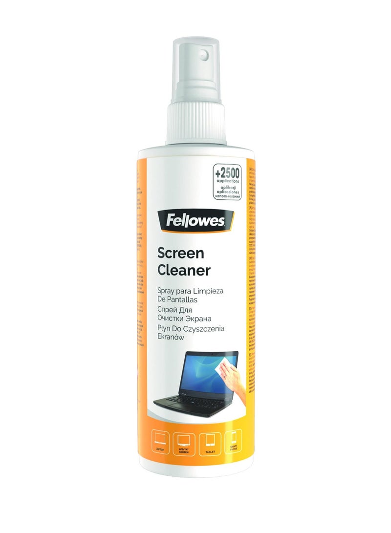 Fellowes 250ml Screen Cleaning Spray for Home and Office Monitor/Laptop/iPad/Mobile Phone/Tablet - Image 1