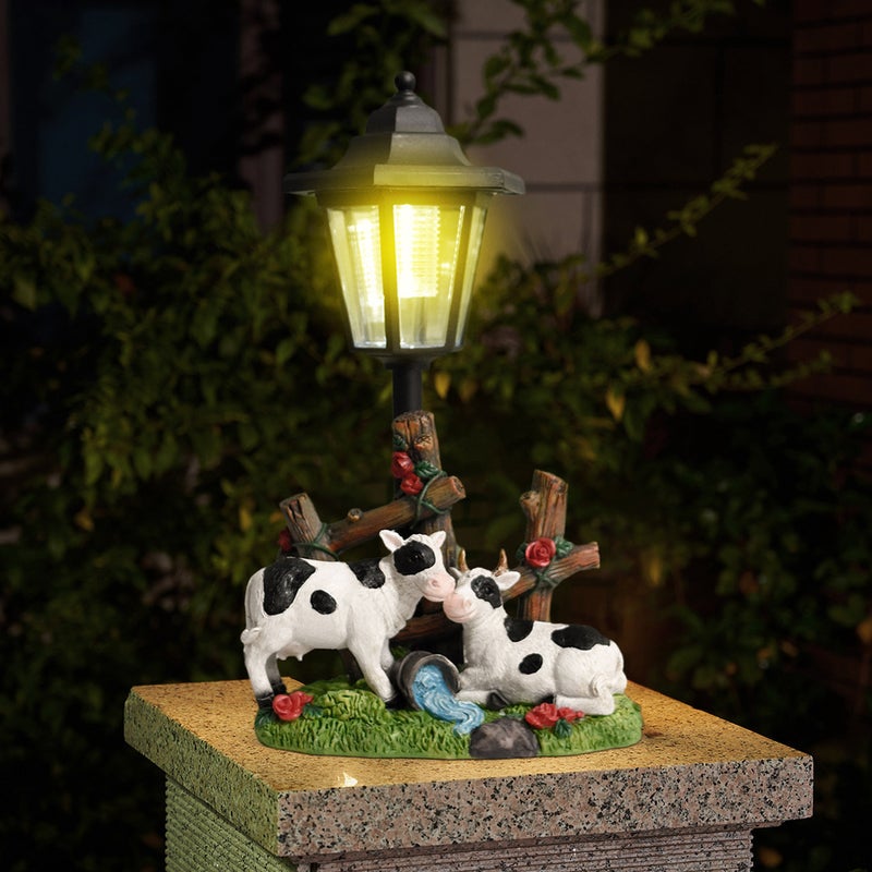 Outdoor Simulation Sheep Cow Solar Statue Light Resin Animal Sculpture Night Lamp for Garden - Image 3