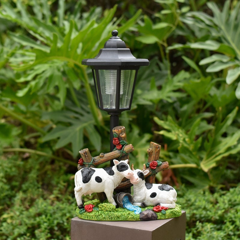Outdoor Simulation Sheep Cow Solar Statue Light Resin Animal Sculpture Night Lamp for Garden - Image 5