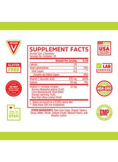 Zhou Zhou Nutrition Vitamin C+ Immune Support Gummies Max Strength with Rose Hips & Bioflavonoids, Non-GMO, Vegan, Gluten Free, Orange Blast Flavor, 60 Count  - Image 2
