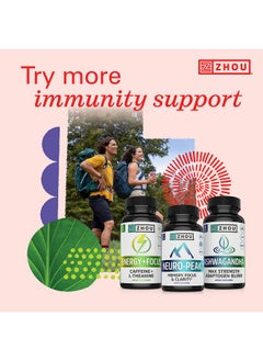 Zhou Zhou Nutrition Vitamin C+ Immune Support Gummies Max Strength with Rose Hips & Bioflavonoids, Non-GMO, Vegan, Gluten Free, Orange Blast Flavor, 60 Count  - Image 5