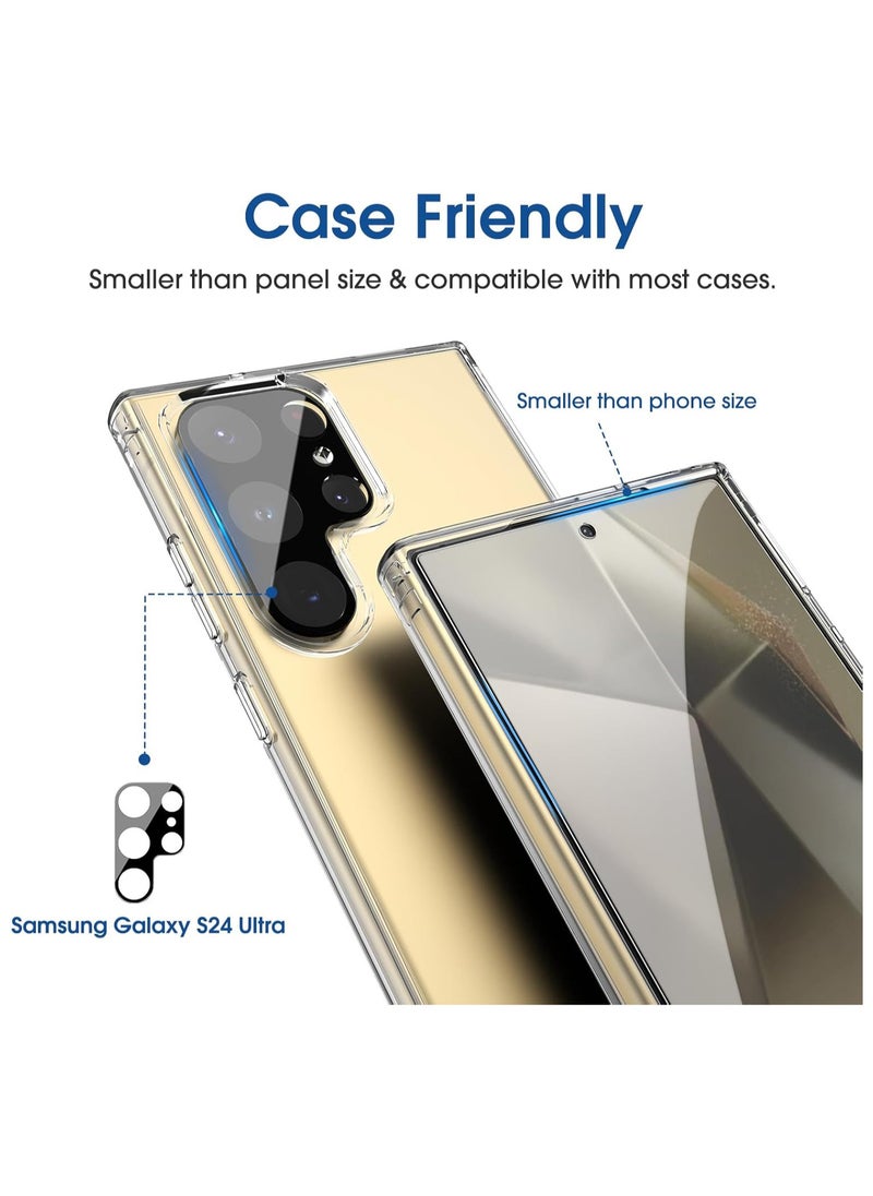 Amfilm - amFilm OneTouch Privacy Screen Protector for Samsung Galaxy S24 Ultra 6.8'' + Camera Lens Protector, Tempered Glass, 30 Seconds Auto-Alignment Tech, Bubble Free, 28° Privacy Protection [2+2 Pack] - Image 1