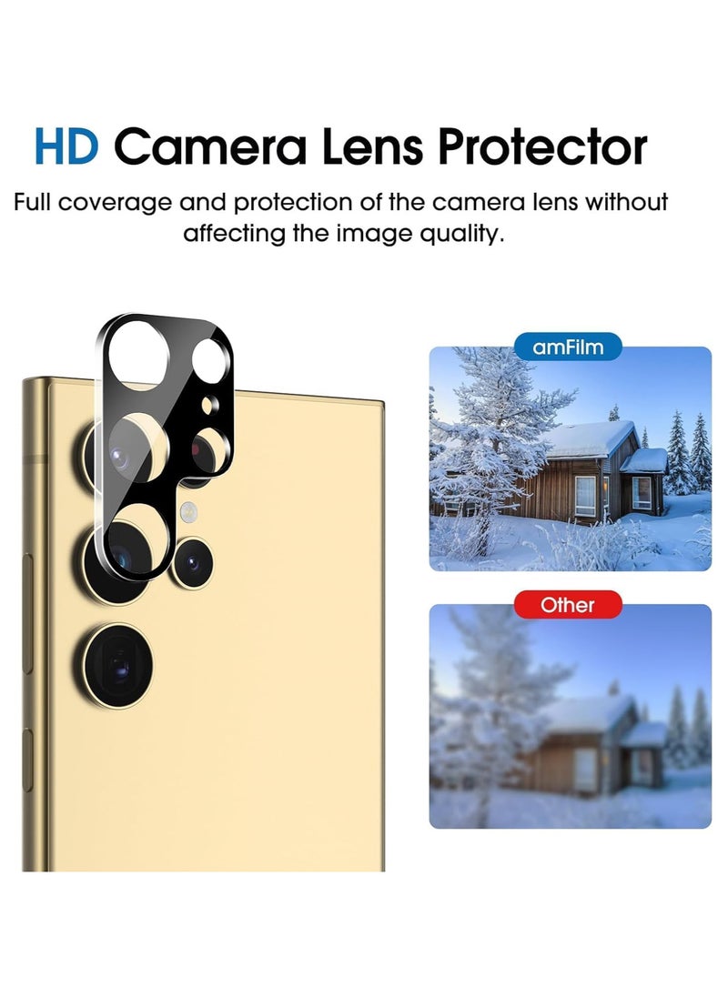 Amfilm - amFilm OneTouch Privacy Screen Protector for Samsung Galaxy S24 Ultra 6.8'' + Camera Lens Protector, Tempered Glass, 30 Seconds Auto-Alignment Tech, Bubble Free, 28° Privacy Protection [2+2 Pack] - Image 1
