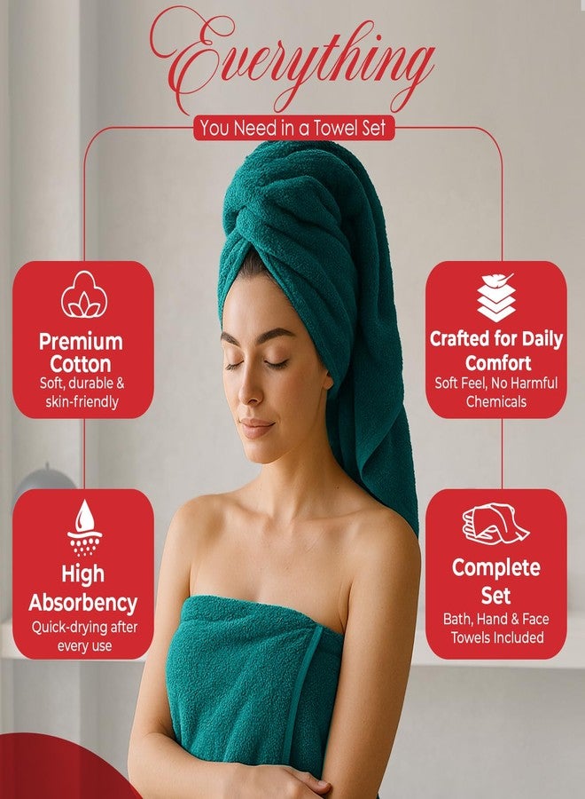 RIVERSIDE 100% Ring Spun Cotton Large Bath Towels Set of 4, 27 x 54 Inches - Quick Dry, Soft & Highly Absorbent Towels for Shower & Bathroom - Luxury 600 GSM Towels for Home, Spa, Gym, Hotel, Teal - Image 2