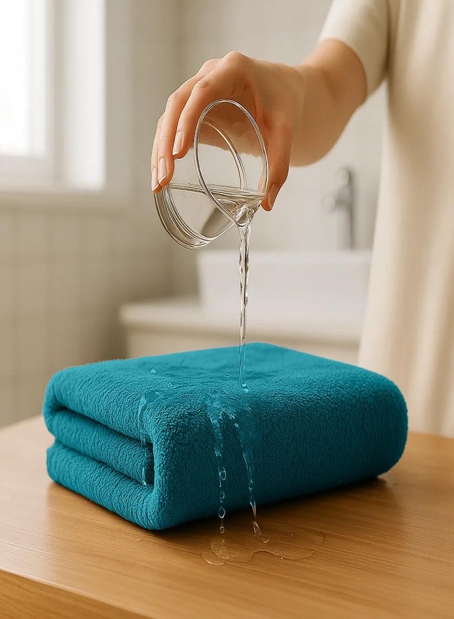 RIVERSIDE 100% Ring Spun Cotton Large Bath Towels Set of 4, 27 x 54 Inches - Quick Dry, Soft & Highly Absorbent Towels for Shower & Bathroom - Luxury 600 GSM Towels for Home, Spa, Gym, Hotel, Teal - Image 5