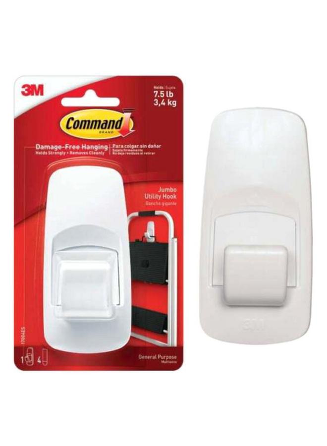 Command Jumbo Hook with 4 Strips White Large - Image 2