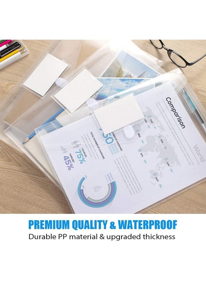Sooez 36 Pack Plastic Envelopes Poly Envelopes, Clear Document Folders Us Letter A4 Size File Envelopes With Label Pocket For School Home Work Office Organization, Clear - Image 5