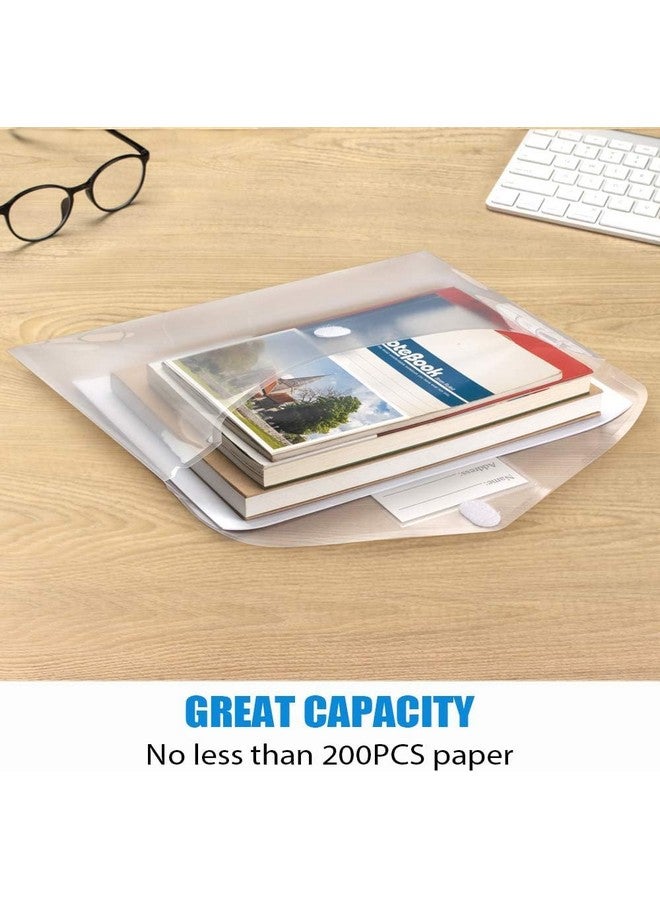 Sooez 36 Pack Plastic Envelopes Poly Envelopes, Clear Document Folders Us Letter A4 Size File Envelopes With Label Pocket For School Home Work Office Organization, Clear - Image 4