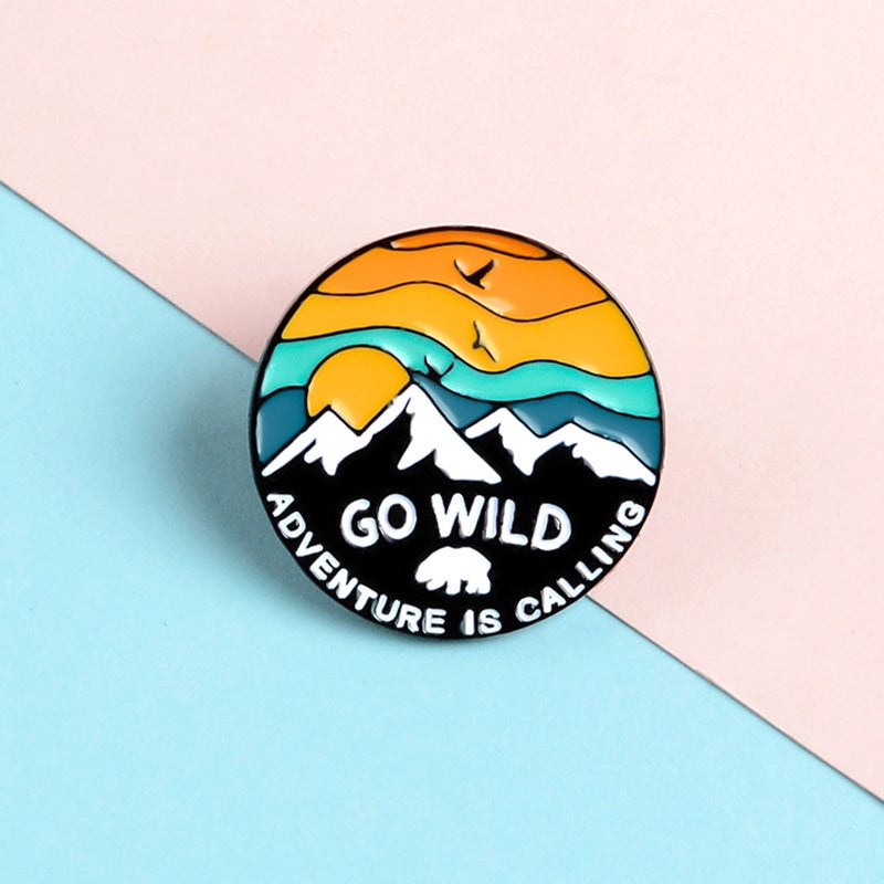 4 PCS Alloy Xuefeng Mountain Brooch Outdoor Camping Adventure Style Brooch Delicate Xuefeng Mountain Commemorative Badge Stylish Xuefeng Mountain Breastpin Unisex Clothing Accessories for Lady Wearing - Image 3