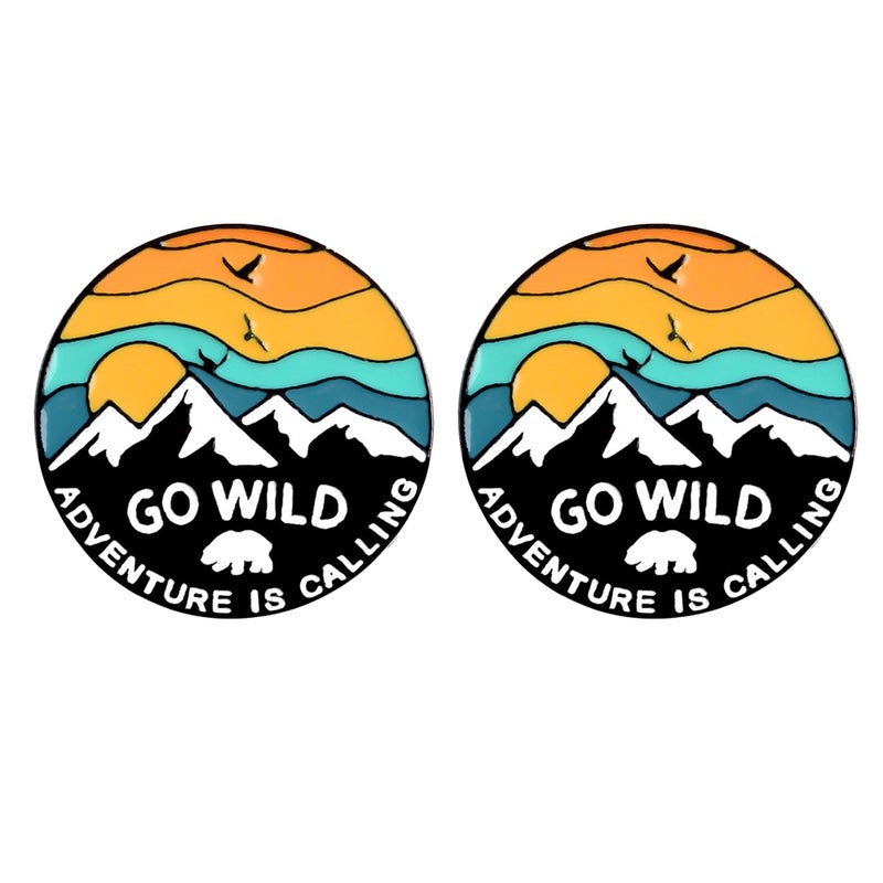 4 PCS Alloy Xuefeng Mountain Brooch Outdoor Camping Adventure Style Brooch Delicate Xuefeng Mountain Commemorative Badge Stylish Xuefeng Mountain Breastpin Unisex Clothing Accessories for Lady Wearing - Image 2