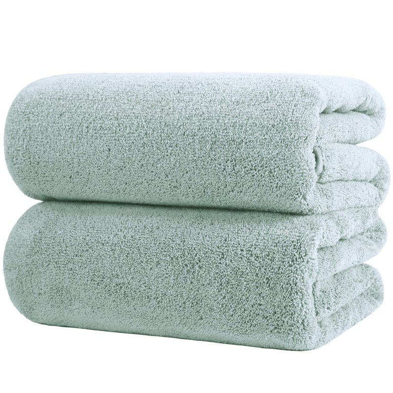 POLYTE Quick Dry Lint Free Microfiber Bath Sheet 35 x 70 in Pack of 2 Green