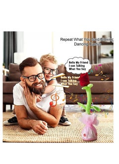 DARIYAH Dancing Red Rose Toy Rechargeable Singing Repeats What You Say Talking Funny Creative Plush doll  - Image 3