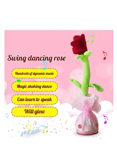 DARIYAH Dancing Red Rose Toy Rechargeable Singing Repeats What You Say Talking Funny Creative Plush doll  - Image 2