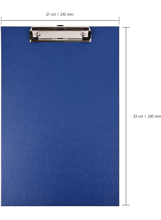 erorex Pp Colored Clipboard With 12Cm Checkered Wire Clip Foolscap Size 210X330Mm Dark Blue Color Fscbppwcfsdbl - Image 5