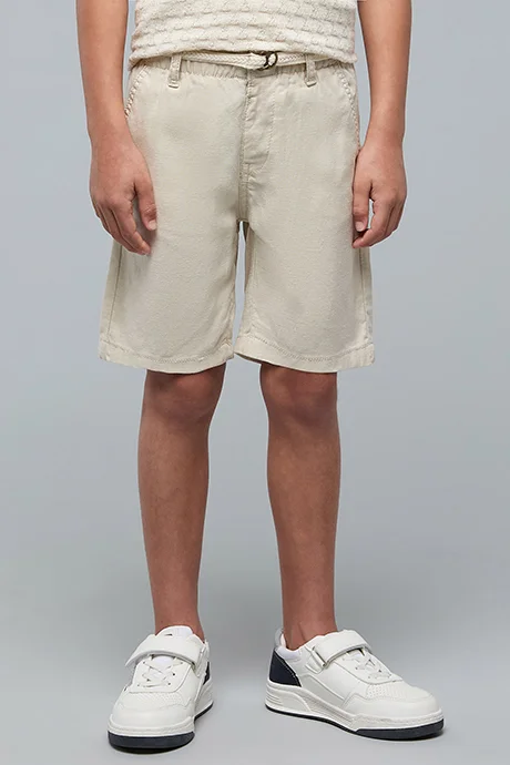 أر أند بي Solid Shorts with Button Closure