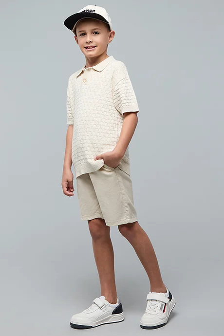أر أند بي Solid Shorts with Button Closure