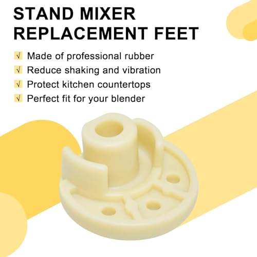 MARRTEUM 5Pcs 9709707 Mixer Rubber Foot, Blender Bottom Pads Feet Replacement Parts Compatible with KitchenAid Stand Mixer Replace for AP4326634 PS1488432 (Yellow) - Image 4
