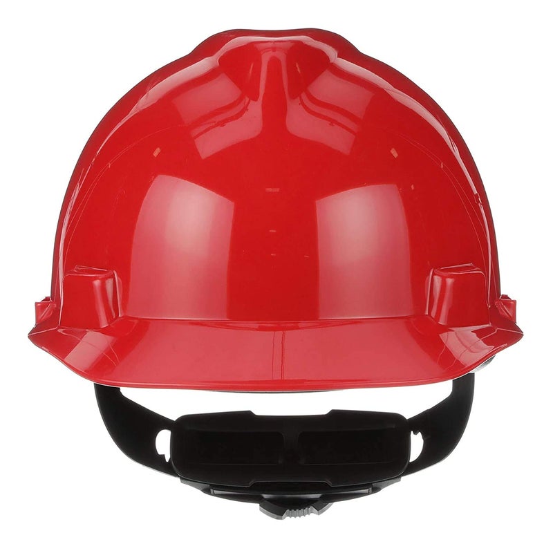 MSA 475363 V-Gard Cap Style Safety Hard Hat With Fas-Trac III Ratchet Suspension | Polyethylene Shell, Superior Impact Protection, Self Adjusting Crown Straps - Standard Size in Red - Image 2