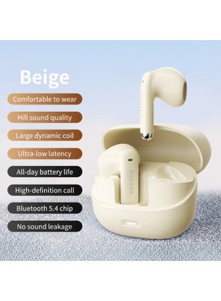 EK159 Bluetooth 5.4 Wireless Earbuds, 13mm Driver, Triple-Detail HD Sound, Low Latency, 30H Battery, Touch Control-Beige - view 2