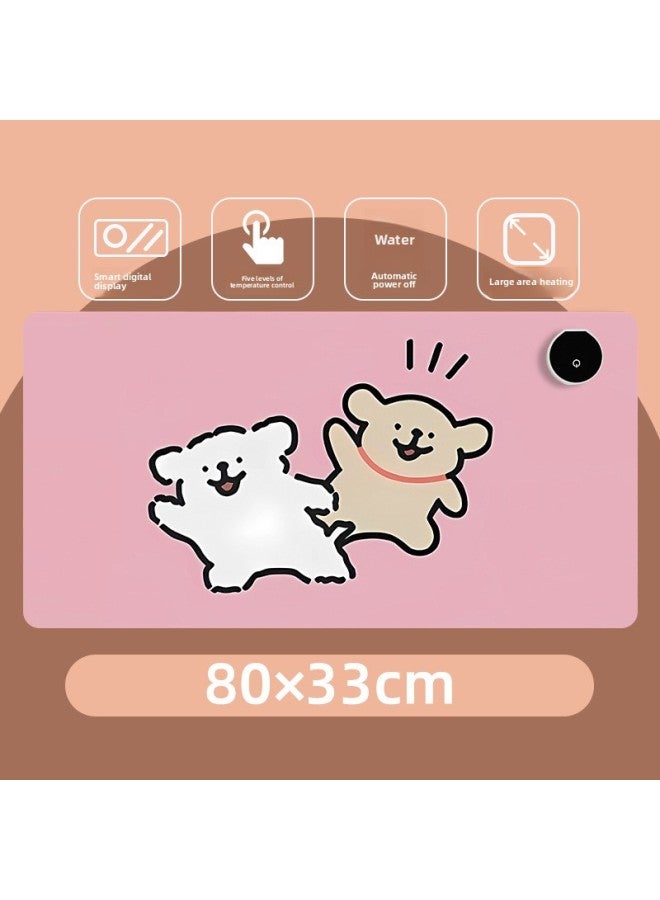 Cartoon Heating Hand Warmer Wrist Pad Mouse Pad Computer Hand Pad Leather Table Pad Keyboard Pad Shortcut Key Mouse Pad-Color:330*800*1.8mm-Pattern:L-1356 - Image 1