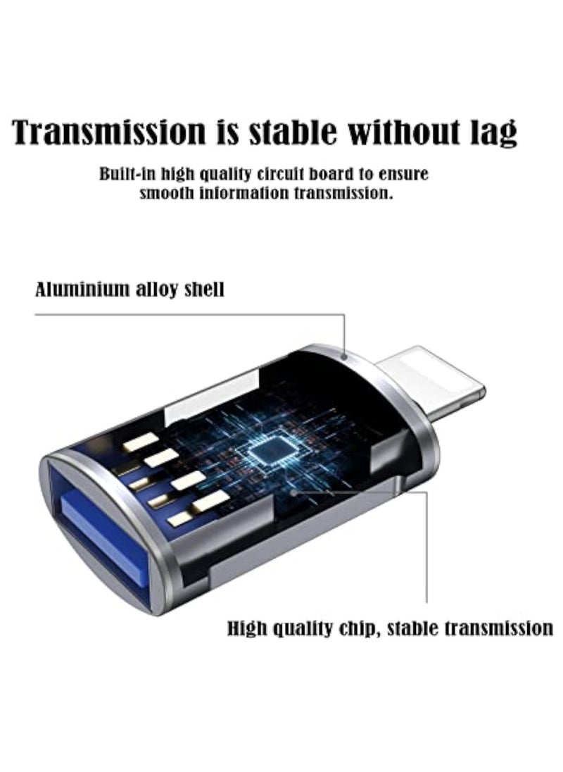 KASTWAVE - 2 Pieces to USB Adapter, USB to iO-S OTG3.0 Adapter, Compatible with Apple MagSafe Watch iPhone The Connection Between IP-Hone and Products Such as Cameras, USB Drives, Card Readers, mice - Image 1