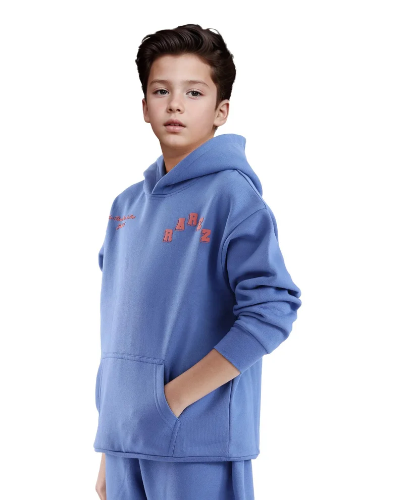Rare Ones Rare Ones Kids Linto Blue Cotton Poly Full Sleeve HD Print And Towel Embroidered Sweatshirt