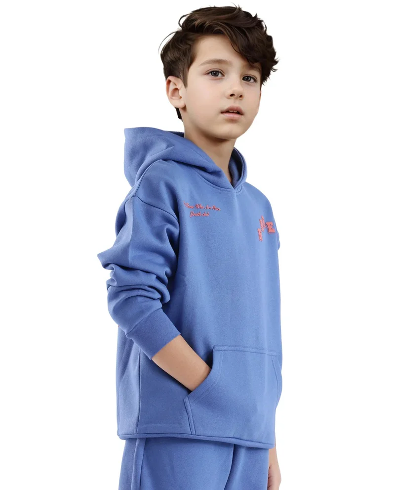 Rare Ones Rare Ones Kids Linto Blue Cotton Poly Full Sleeve HD Print And Towel Embroidered Sweatshirt