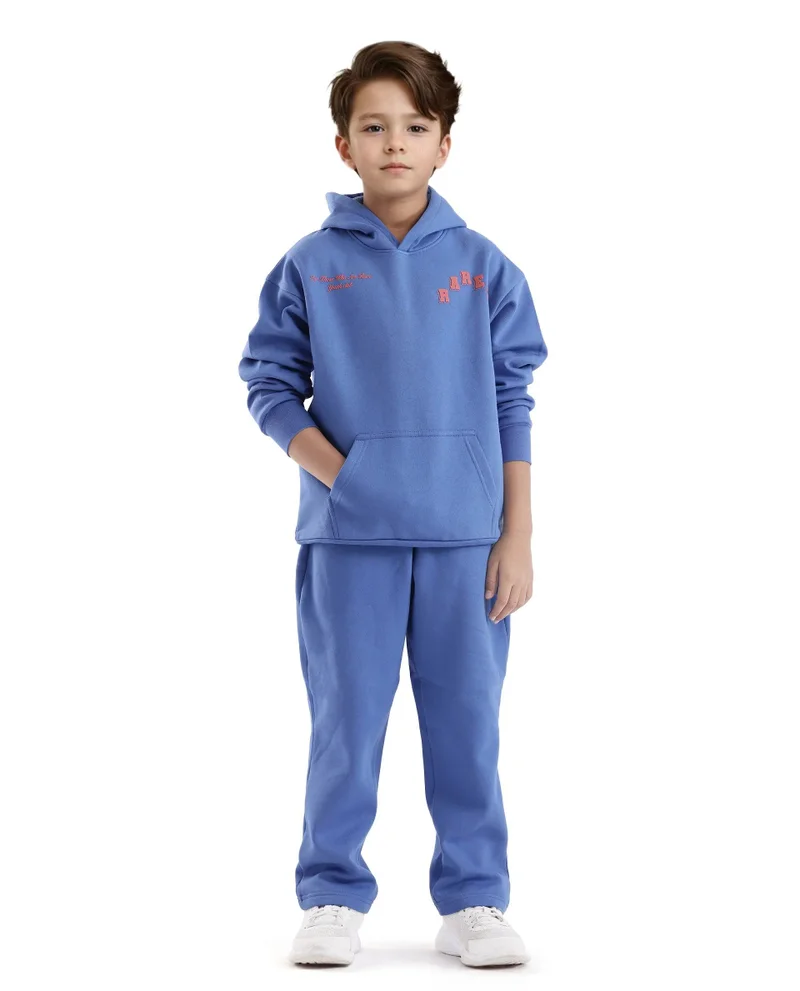 رير ونز Rare Ones Kids Linto Blue Cotton Poly Full Sleeve HD Print And Towel Embroidered Sweatshirt