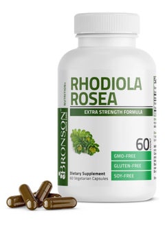 Bronson Rhodiola Rosea Vegetarian Capsules Adaptogenic Herb Brain Stress And Mood Support Non-Gmo 120 Count 