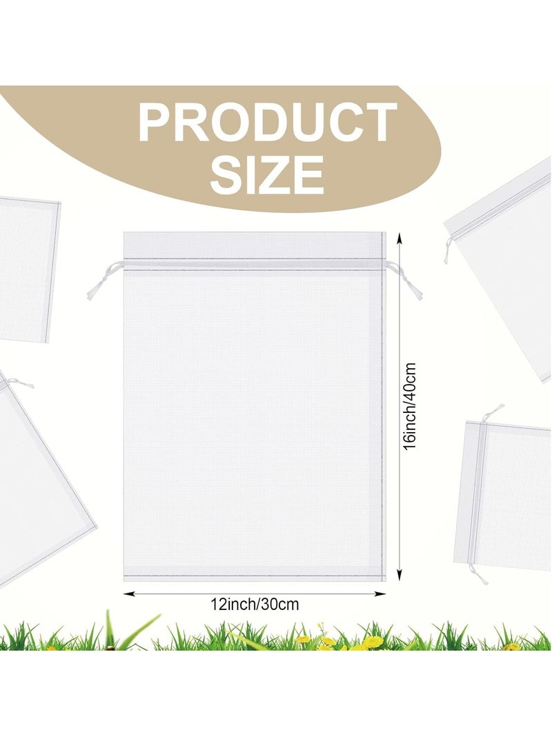 50 Pcs Large Organza Bags White, 12 x 16 Inch Mesh Gift Drawstring Pouches Mesh Gift Bags Jewelry Pouch Party Wedding Favor Candy Bottle Sample Display Bag