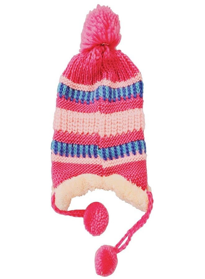 MUKHAKSH Kids Boys Girls Unisex Winter Woolen Warm Pink Beanie Cap (3-4 Years) Winter Warm Hats - Image 2
