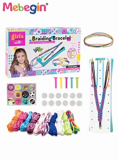 MEBEGIN Girl Braiding Bracelet Making Kit with Braiding Loom, DIY Craft Kit with 12 Bracelets and 7 Knot Styles, Fun Arts and Crafts Toys, Easy to Create by Yourself, Ideal Gift for Kids for Kids Aged 5+  - Image 1