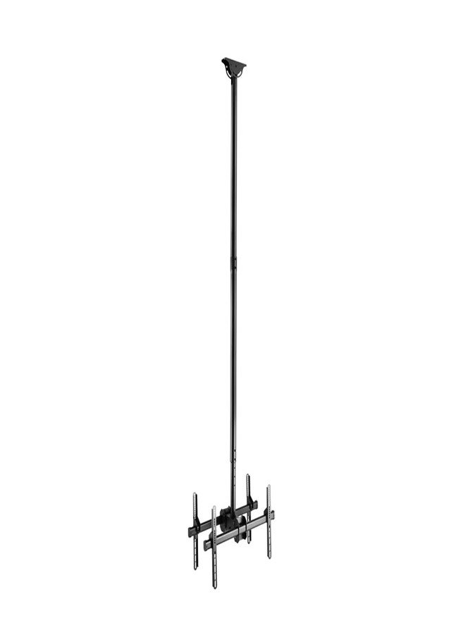 Skill Tech SH 034D Dual Display Ceiling Mount for 26"-75" LED LCD Screens, VESA 600x400, Adjustable Drop 2.5m–3m, 50kg Load Capacity – Black  - Image 1