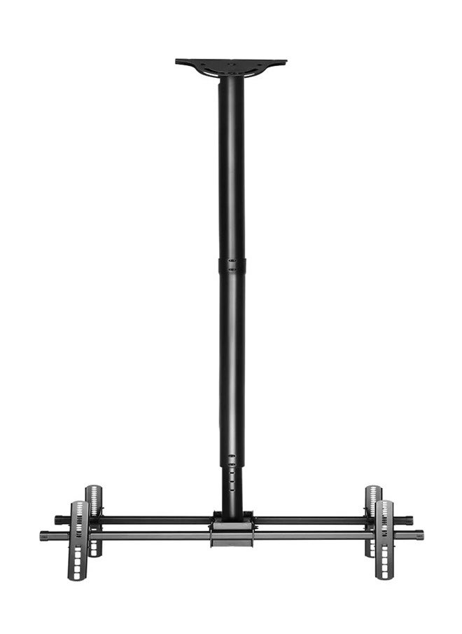 Skill Tech SH 034D Dual Display Ceiling Mount for 26"-75" LED LCD Screens, VESA 600x400, Adjustable Drop 2.5m–3m, 50kg Load Capacity – Black  - Image 2