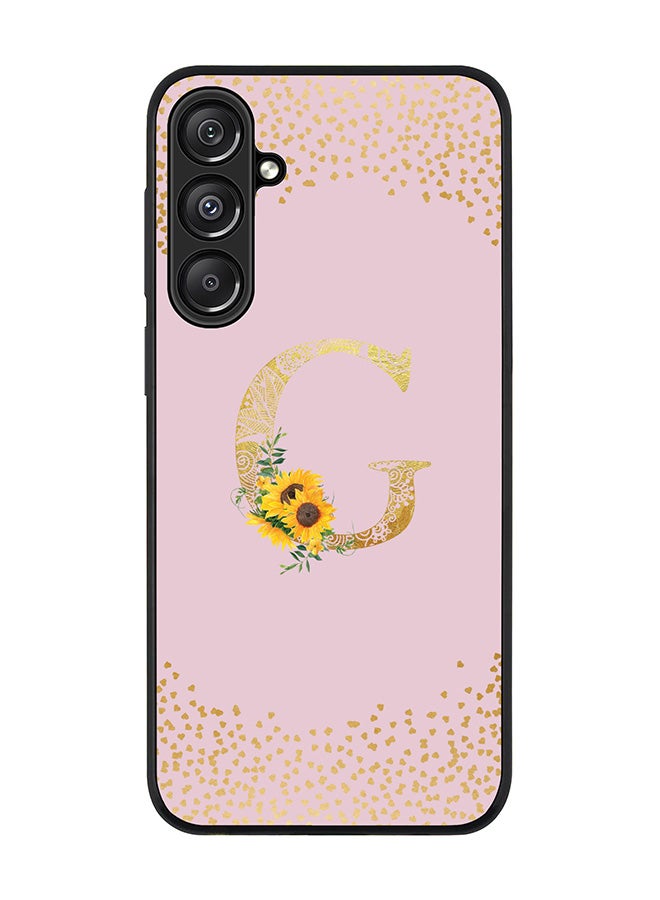 Stylizedd For Samsung Galaxy A16 / A16 5G Case,Slim fit Camera Protection, Shockproof Thin Phone cover - Custom Floral Monogram - G (Pink ) - Image 1