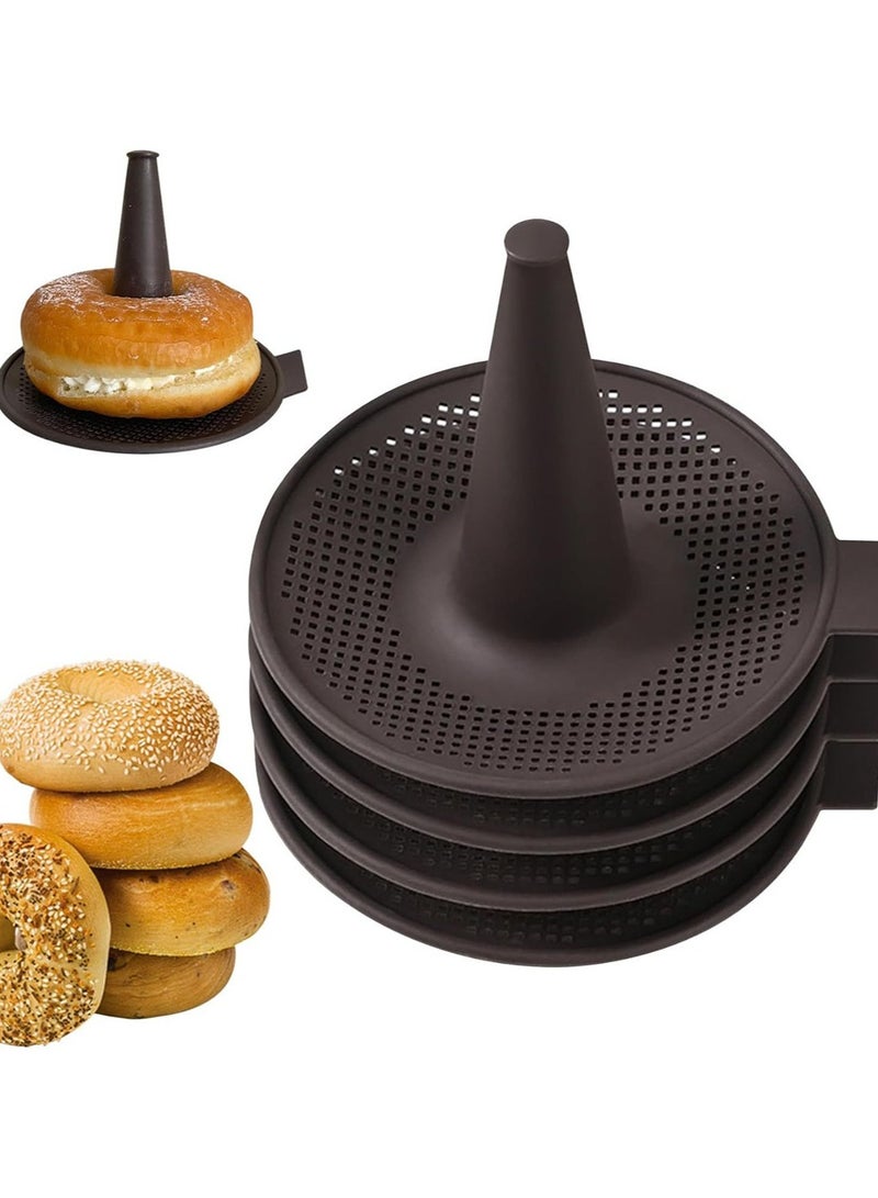 4 قطع العفن الكعكة الخبز الدونات أداة العفن الدونات للخبز الدونات العفن السيليكون المعجنات العفن للبيجل والدونات - Image 4