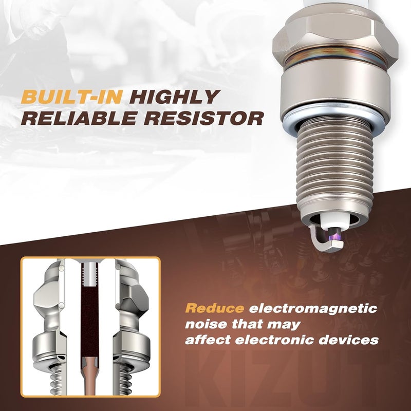 Kizut شمع إشعال F6RTC لمحرك MTD 951-10292 751-10292 Torch 131-039 جزازة العشب مولد 2Pack - Image 2