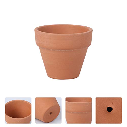 OUNONA 10Pcs Terracotta Pot Clay Ceramic Pottery Planter Cactus Flower Pots Succulent Nursery Small Pots (1.8 x 1.6 Inch) - Image 4