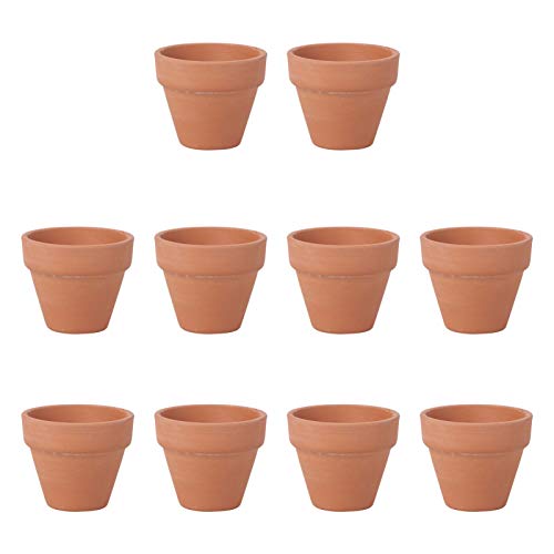 OUNONA 10Pcs Terracotta Pot Clay Ceramic Pottery Planter Cactus Flower Pots Succulent Nursery Small Pots (1.8 x 1.6 Inch) - Image 1