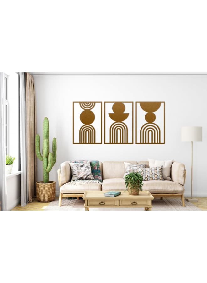 Home Gallery Bohemian Geometric Wood Wall Art Set - Image 1